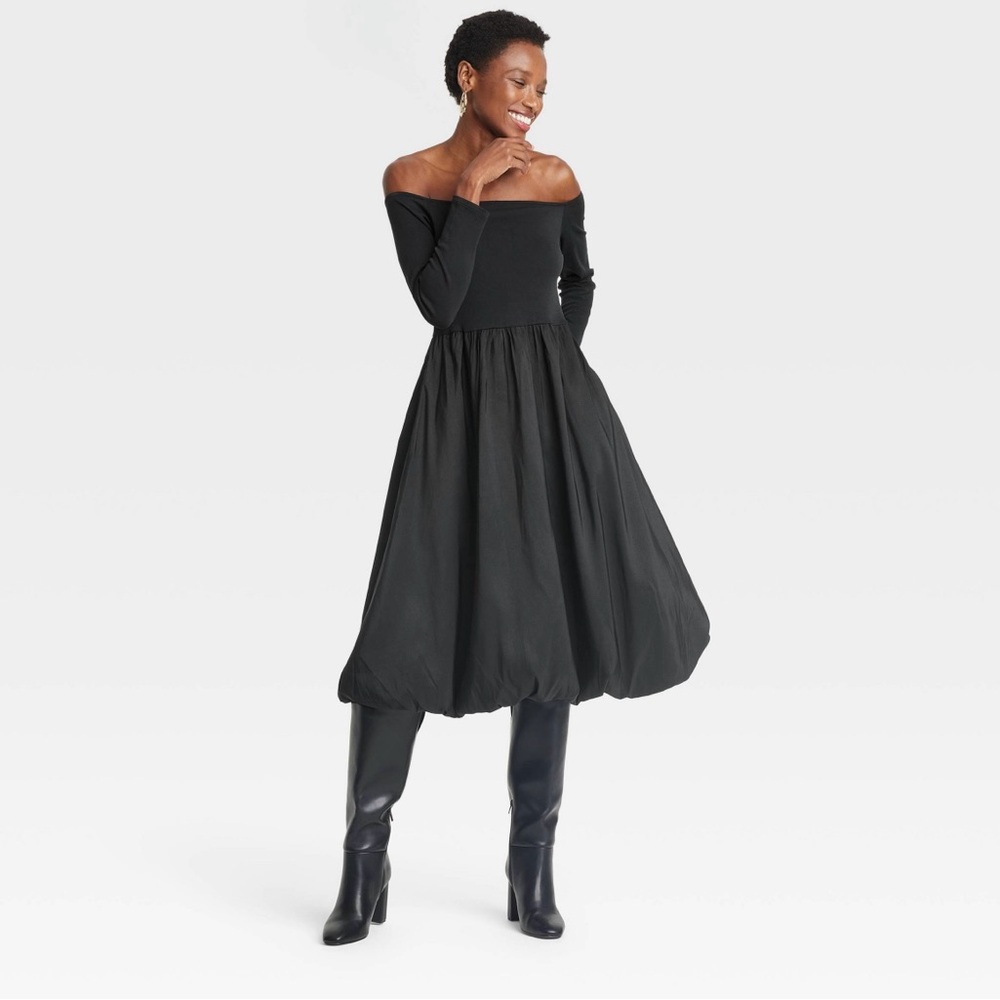 NWT - Viral dress Women's Long Sleeve Midi Empire Waist Dress